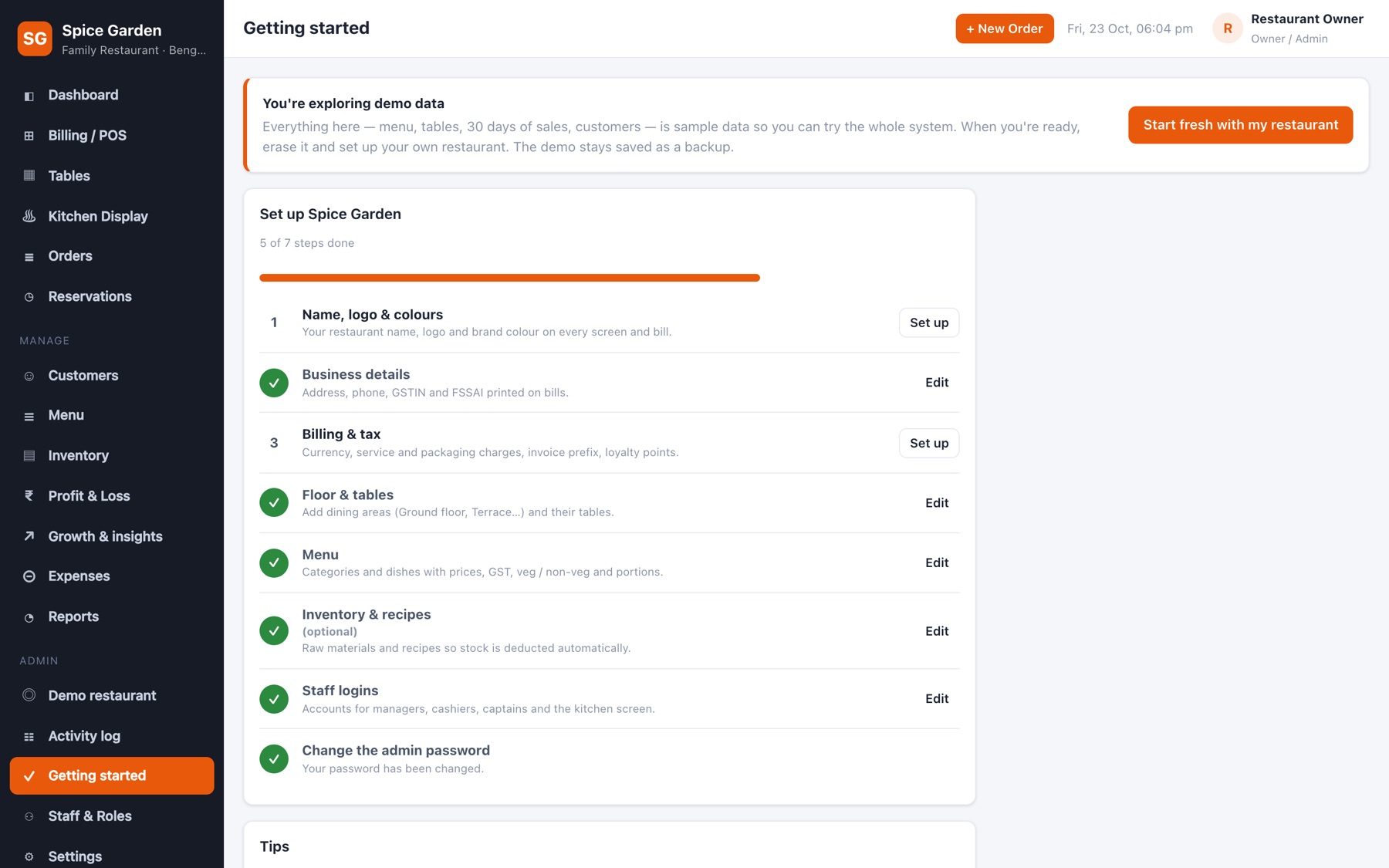 Getting-started checklist